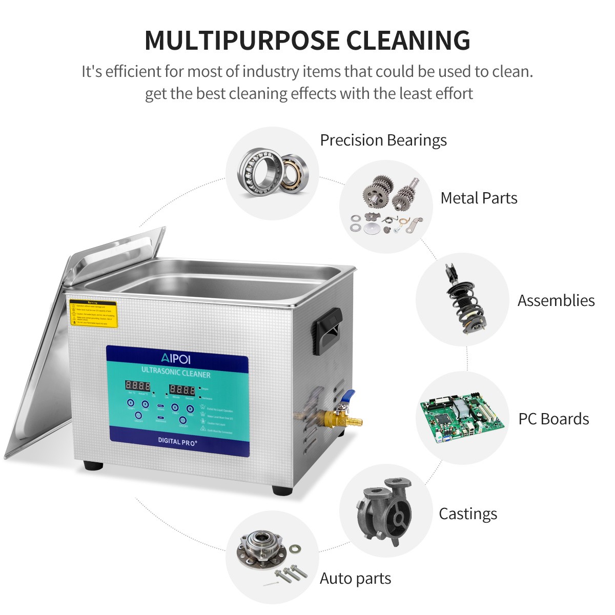 15L Ultrasonic Cleaner Heater Timer Basket Digital Sonic Heating Machine