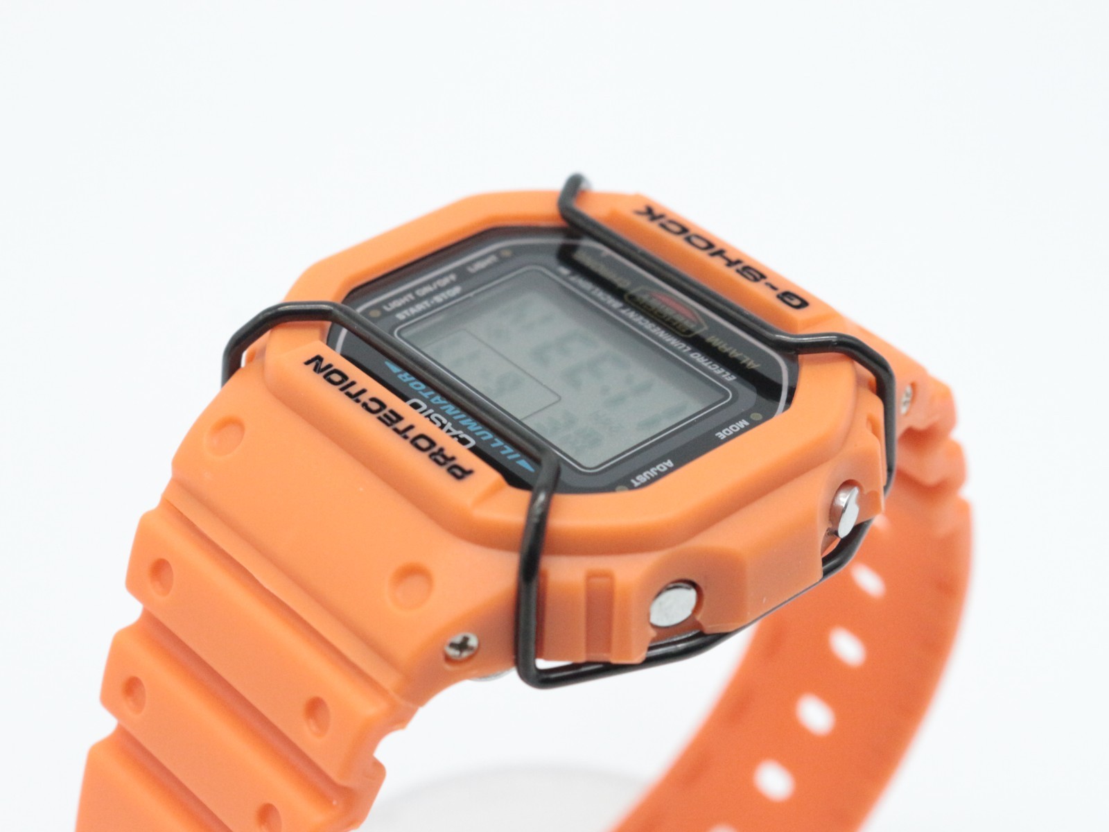Customized G-SHOCK DW-5600E Orange Bezel Band with Metal Ring Bullbar From Japan