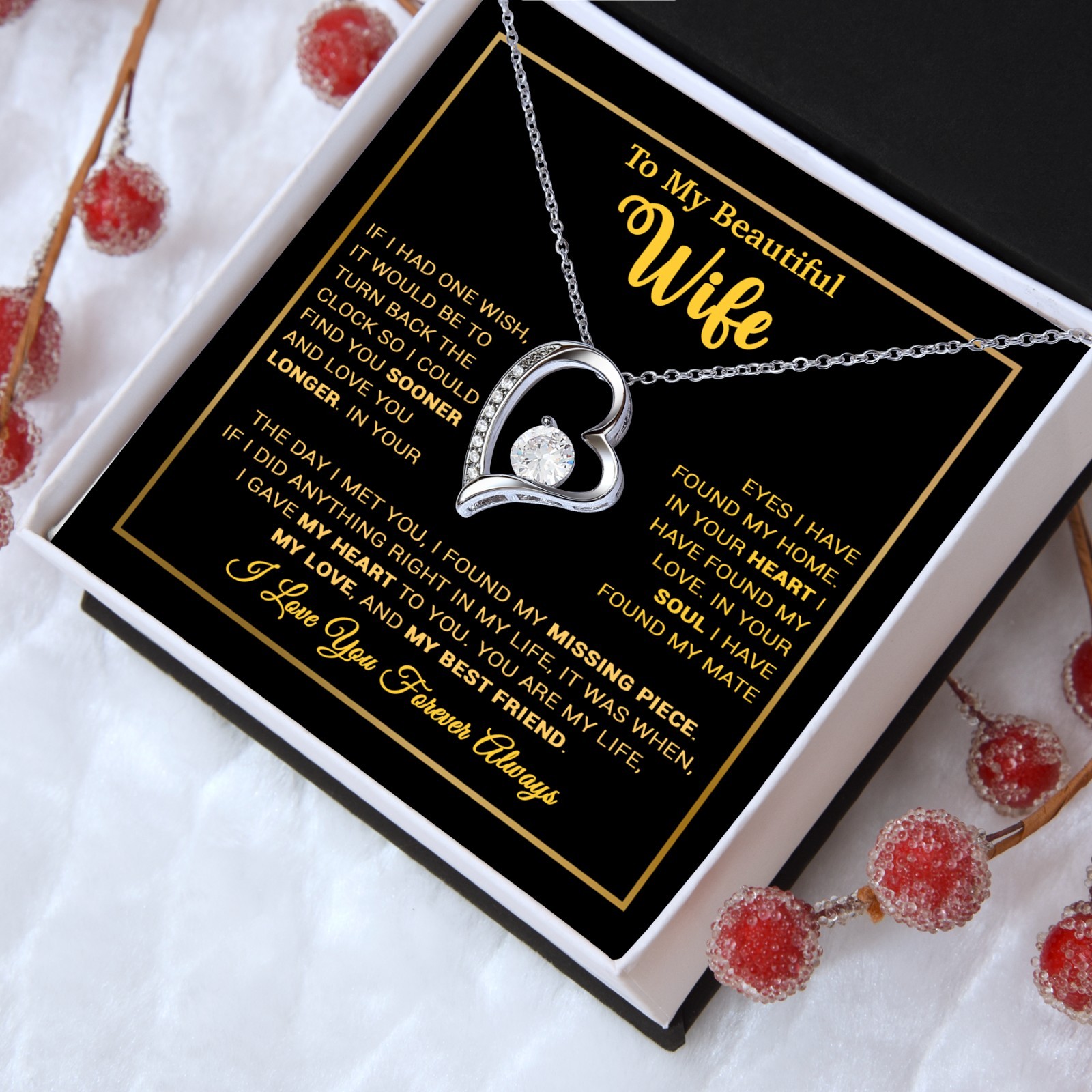 To My Wife Necklace, Gift For Wife, Anniversary Gift For Wife, Christmas Gift
