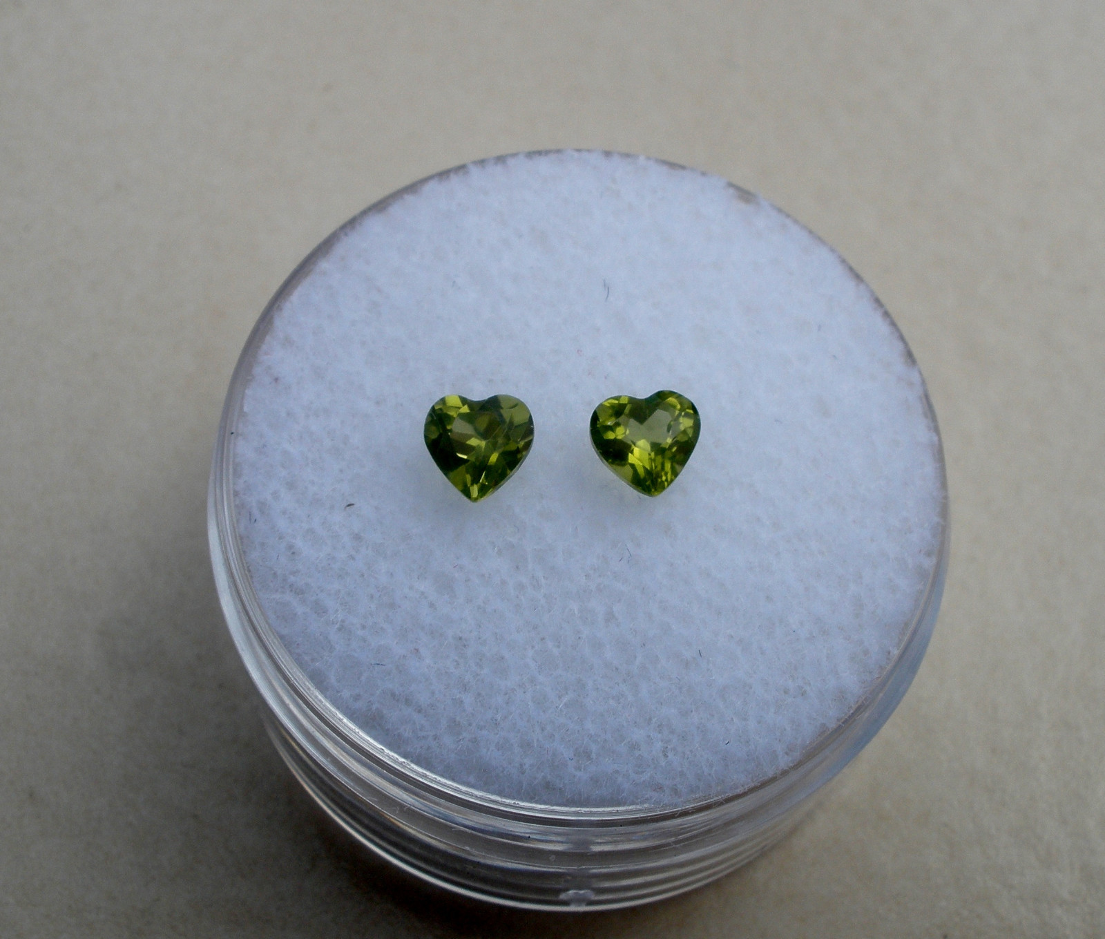 Peridot Heart Natural Gem Loose Faceted Pair 4mm each