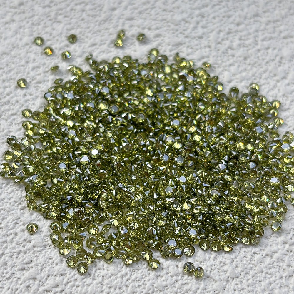 High Quality Loose Zirconia 1000pcs Olive Yellow Round 0.8mm-10mm for Jewelry