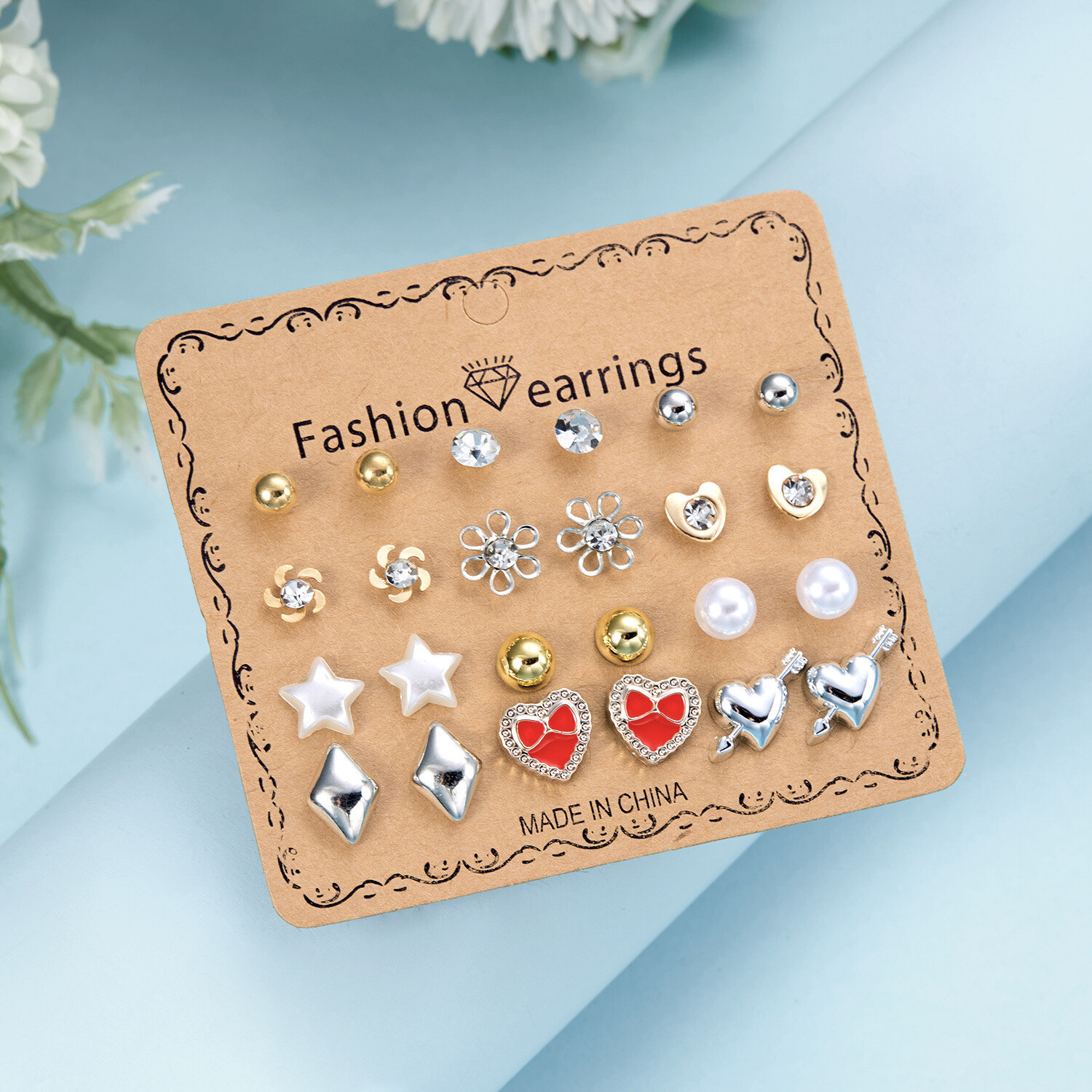 84 Pairs Fashion Alloy Stud Earrings Set for Women – Elegant and Lovely