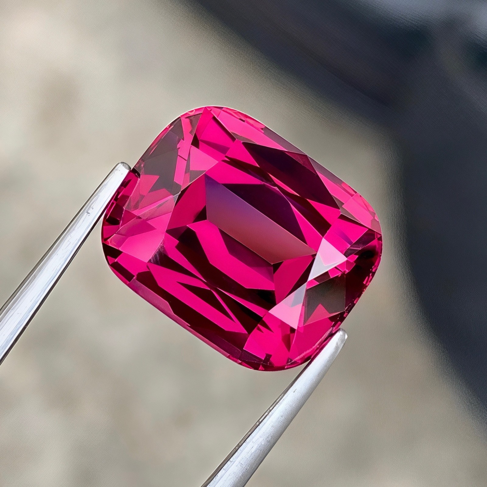 6.18 Carats Natural Bright Rose Pink Garnet Cushion Cut From Tanzania