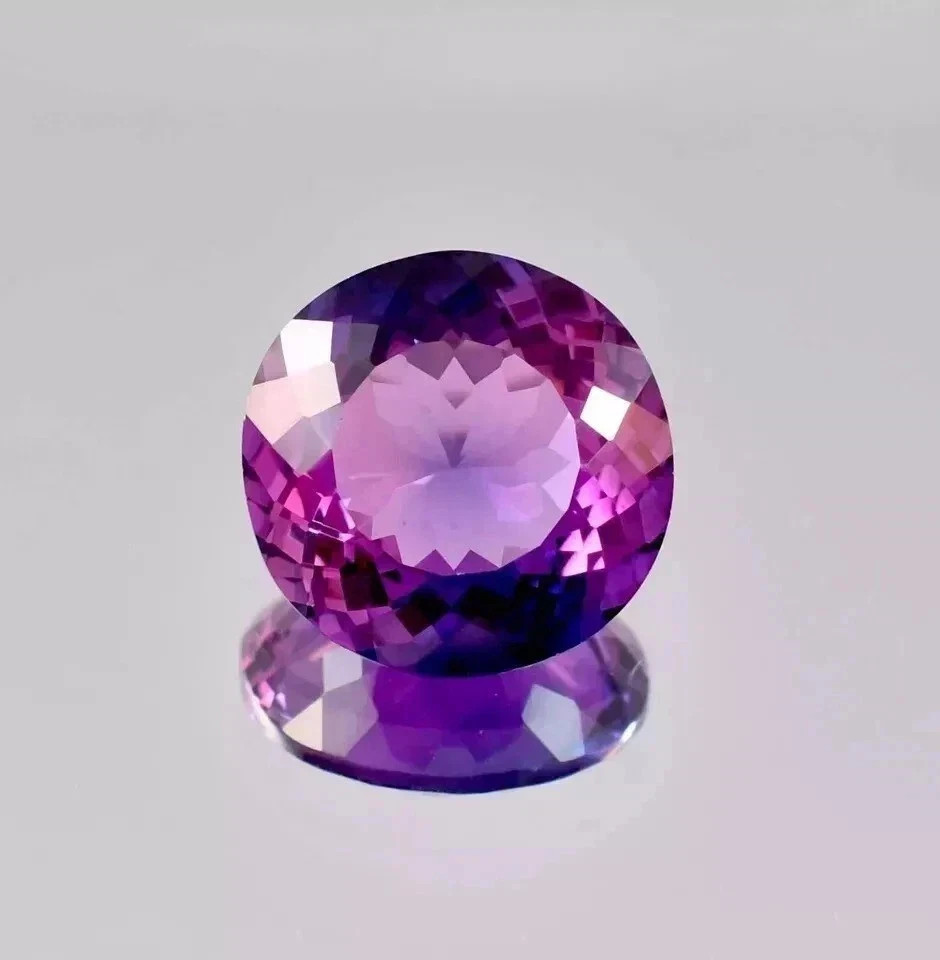 AAA Natural Smoky 11.65 Ct Purple pink Sapphire GIE Certified Round Loose Gem
