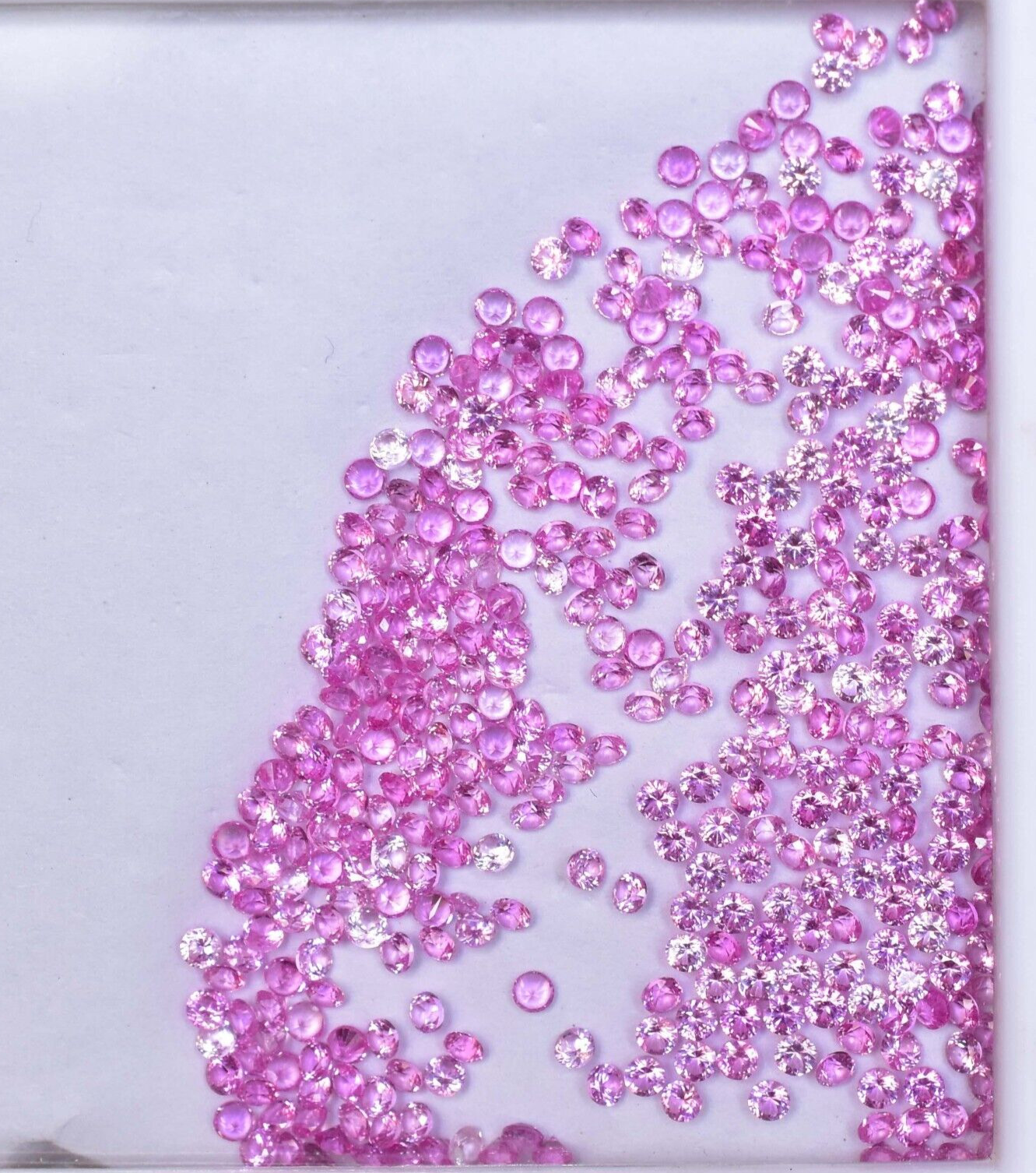 394 Pcs Natural Mogok Pink Ruby AGL Certified 1×1 mm Round Shape Loose Gemstone