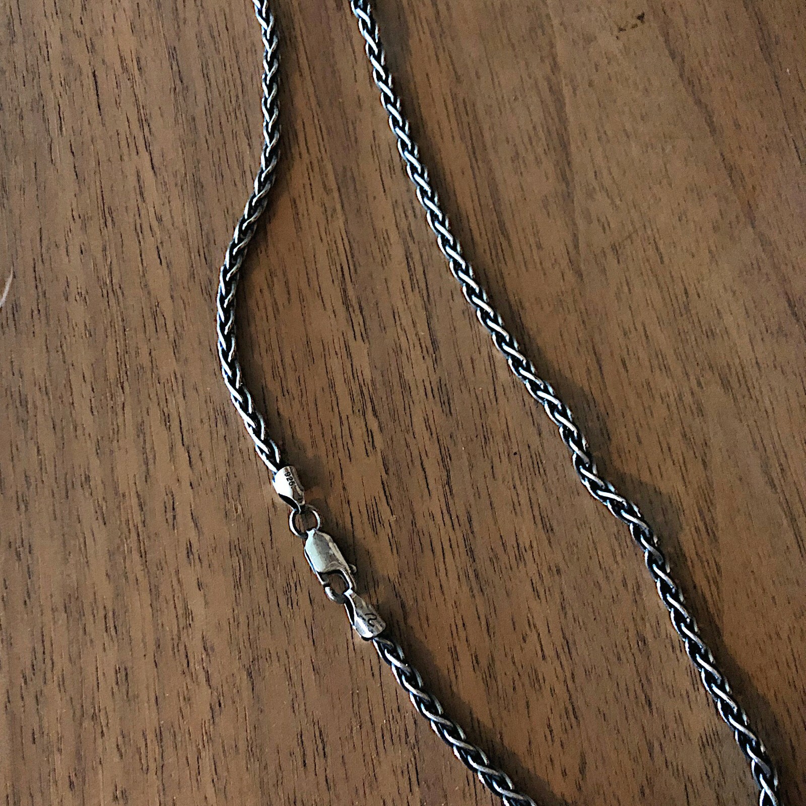 3.0mm Sterling Silver Oxidized Wheat Necklace Chain for Pendants (.925)