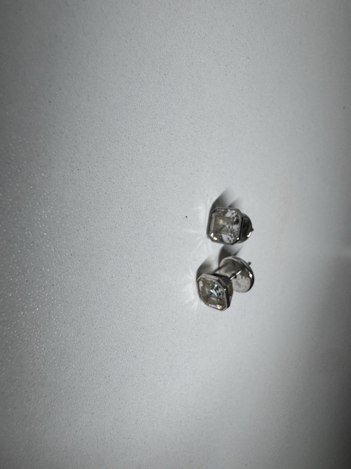 Henri Bendel Silver Clear Crystal Stud Earrings