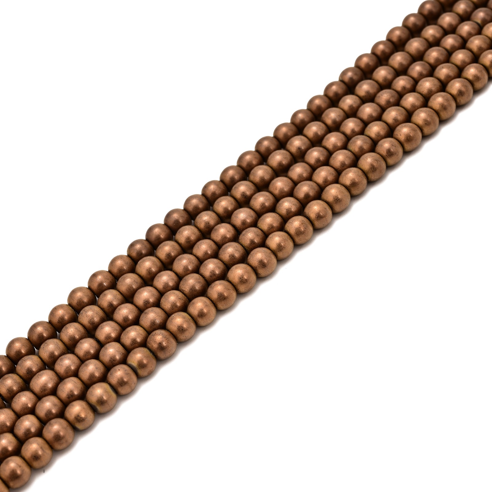 Copper Hematite Matte Round Beads 2mm 3mm 4mm 6mm 8mm 10mm 12mm 15.5″ Strand
