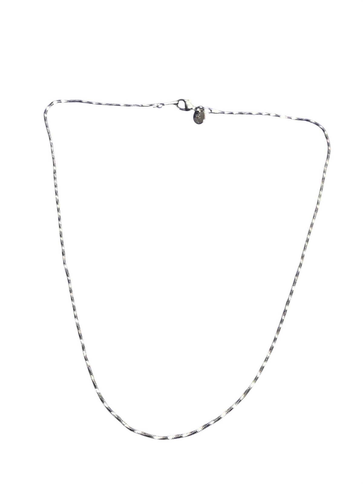 Lia Sophia Silvertone Twisted Box Chain Necklace Lobster Clasp 17 inches Long