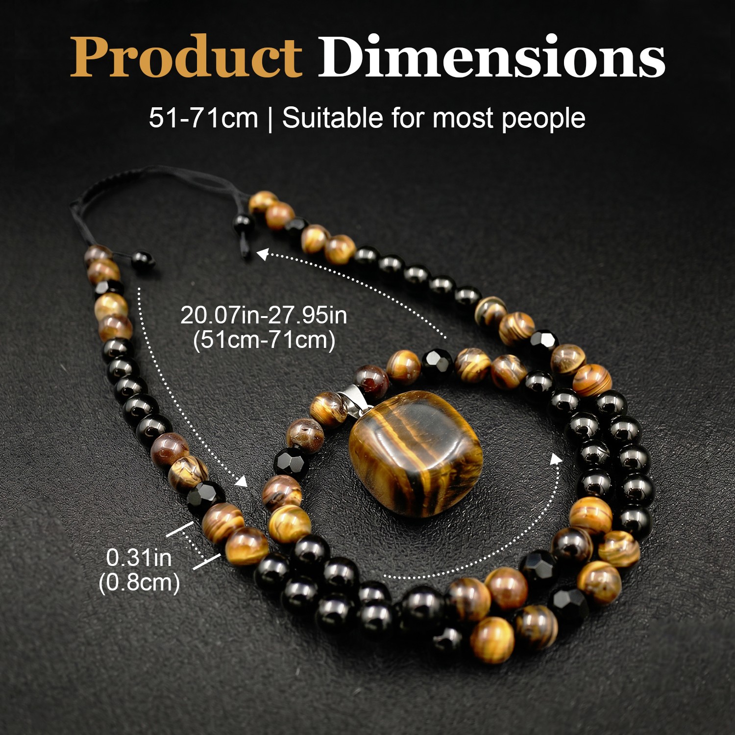 Money Attraction Necklace & Tiger Eye Pendant Healing Crystal Stone Jewelry Gift