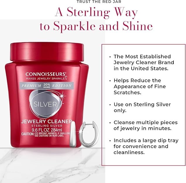 CONNOISSEURS Premium Silver Jewelry Cleaner 9.6oz Value Size Tarnish Remover