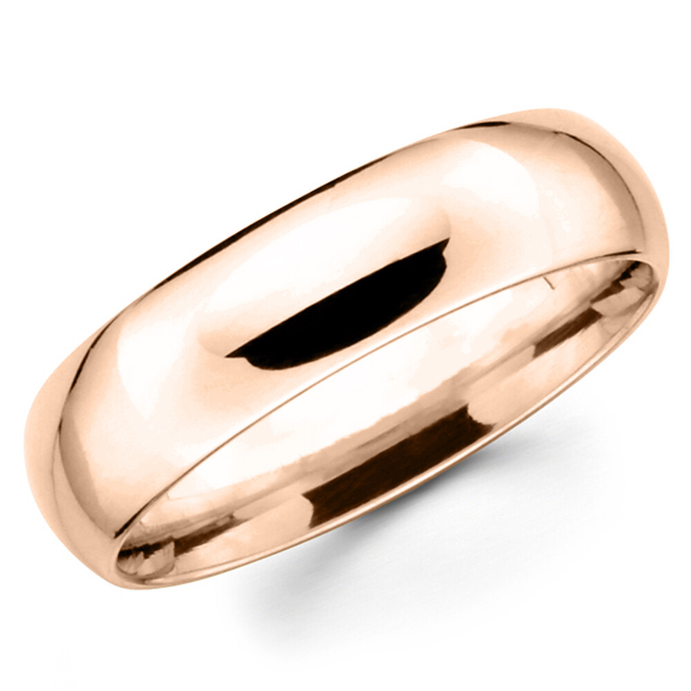 Solid 10K Rose Gold 2mm 3mm 4mm 5mm 6mm Comfort Fit Men Women Wedding Band Ring