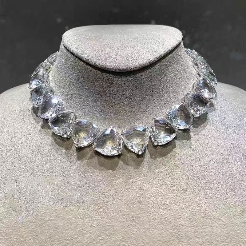 Swarovski Ortyx Necklace – Luxurious Large White Triangular Crystal Statement