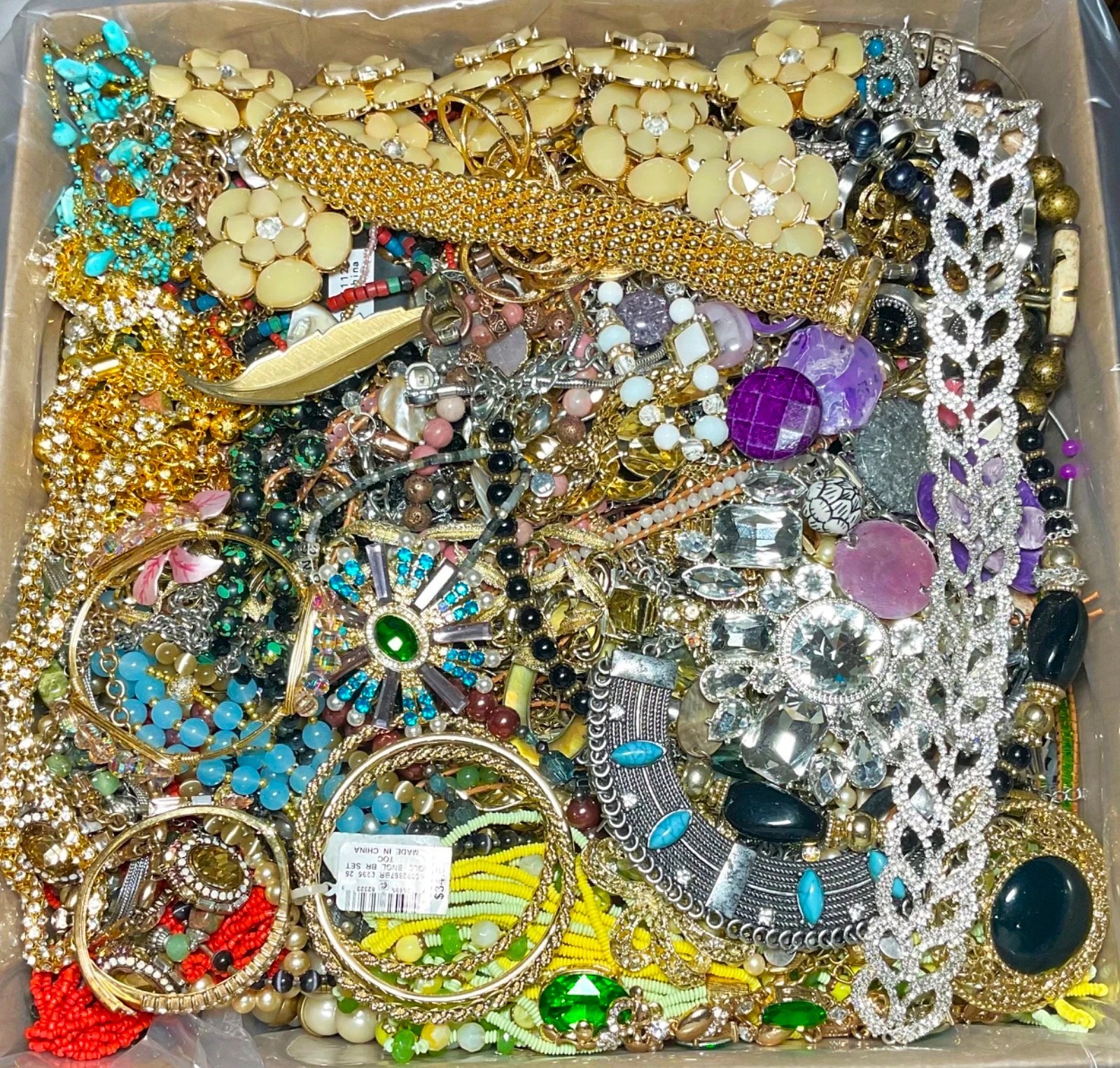 3 Pound Unsorted Huge Lot VTG Jewelry Vintage Now Junk & Wear Resell Tangled In