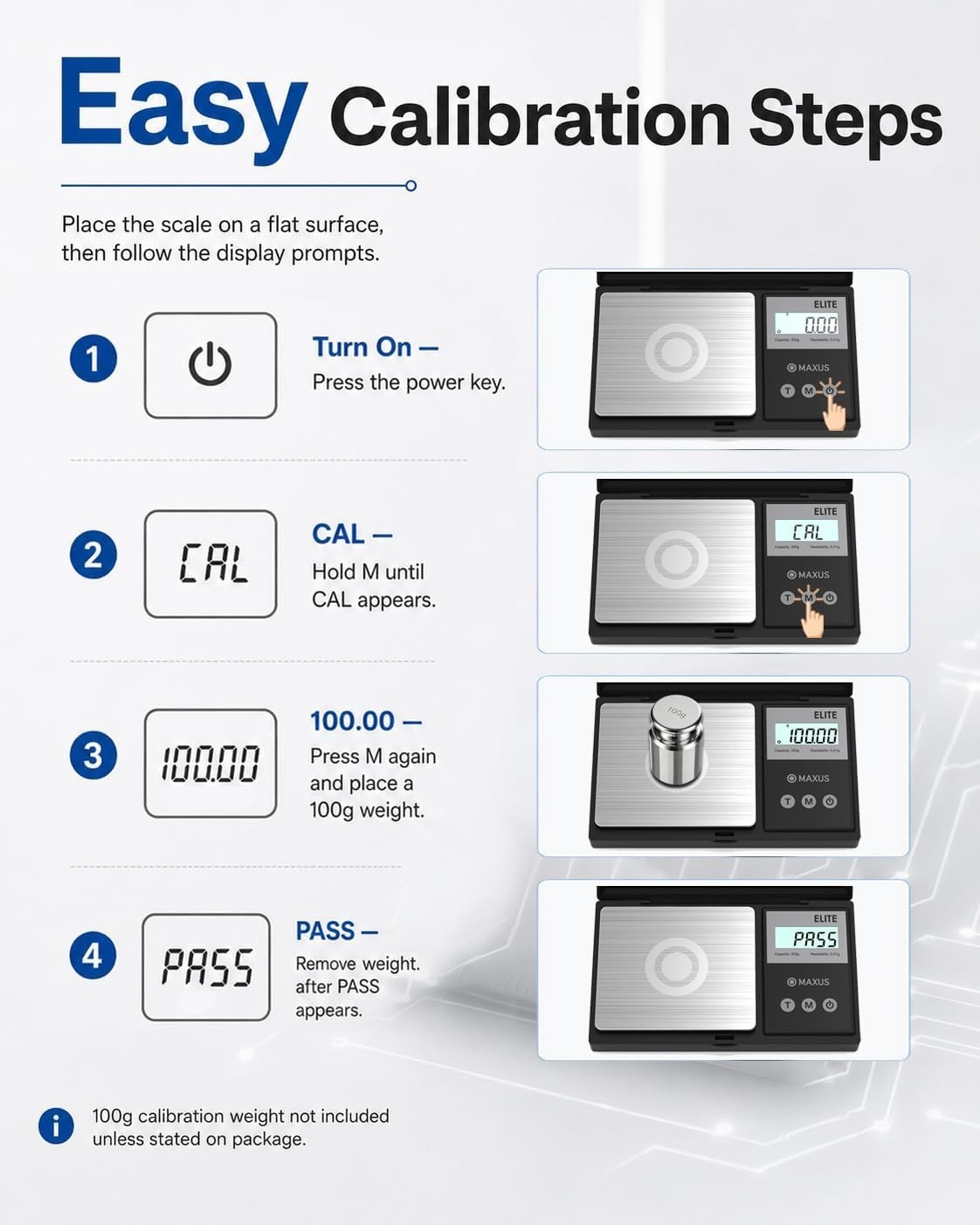 Versatile High Precision Gram Scale 500g | 6 Units, Tare Function & LCD Display