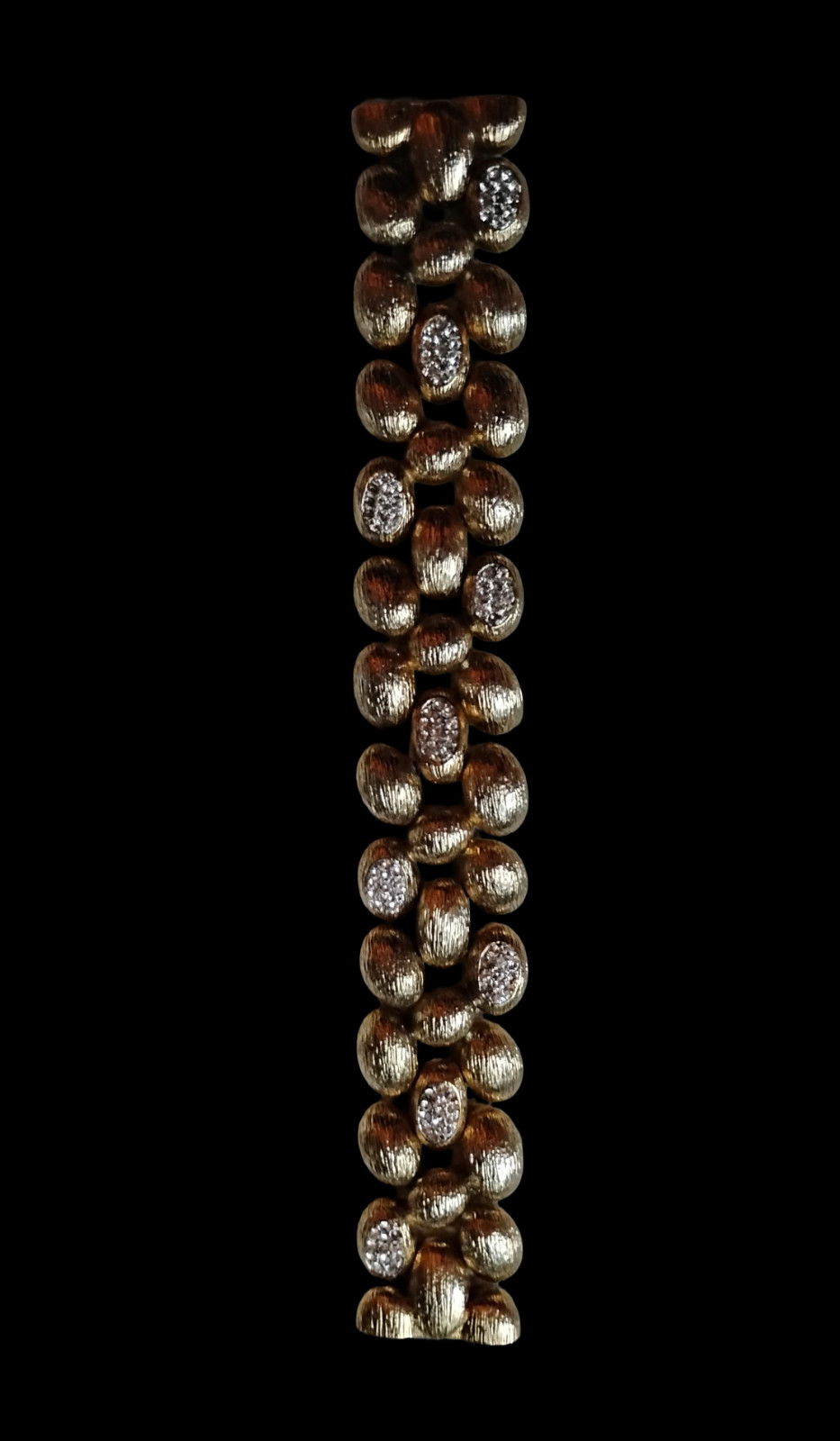 Rhinestone Gold Tone Magnetic Closure Bracelet