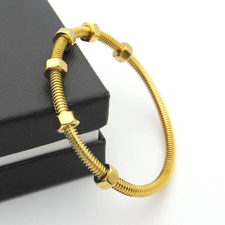 Unisex Men’s Women’s Steel Fashion Love Bolts and Screws Bracelet
