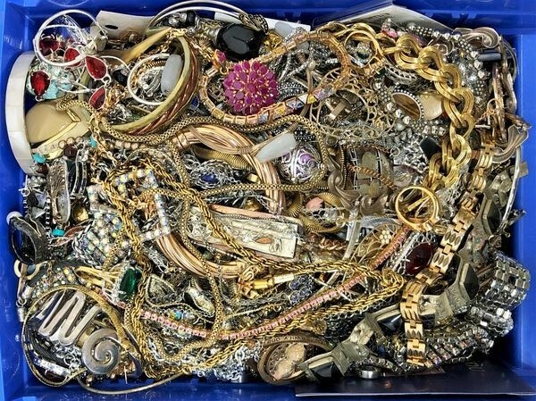 3 Lbs Pound Unsorted Huge Lot Jewelry Vintage New Junk w/ Wear Resell Tangled In
