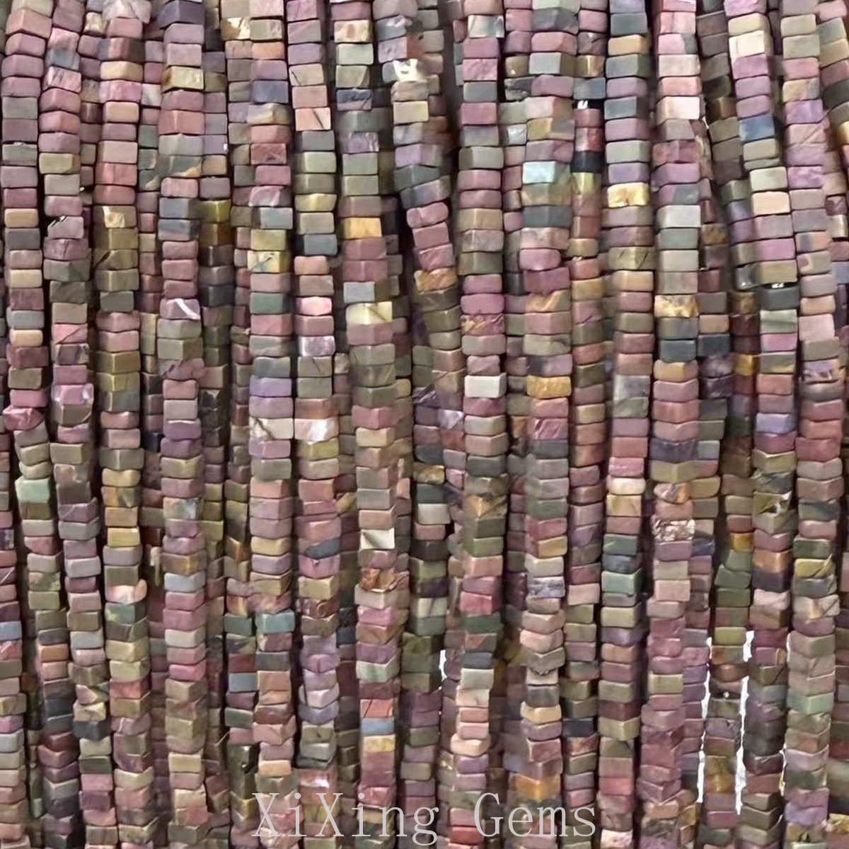 1x2mm Natural Picasso Jasper Flat Square Disc Spacer Beads for Jewelry Making