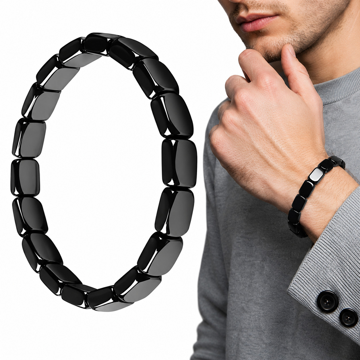 Hemys Hematite Bracelet for Men, 2026 New Hemios bracelet
