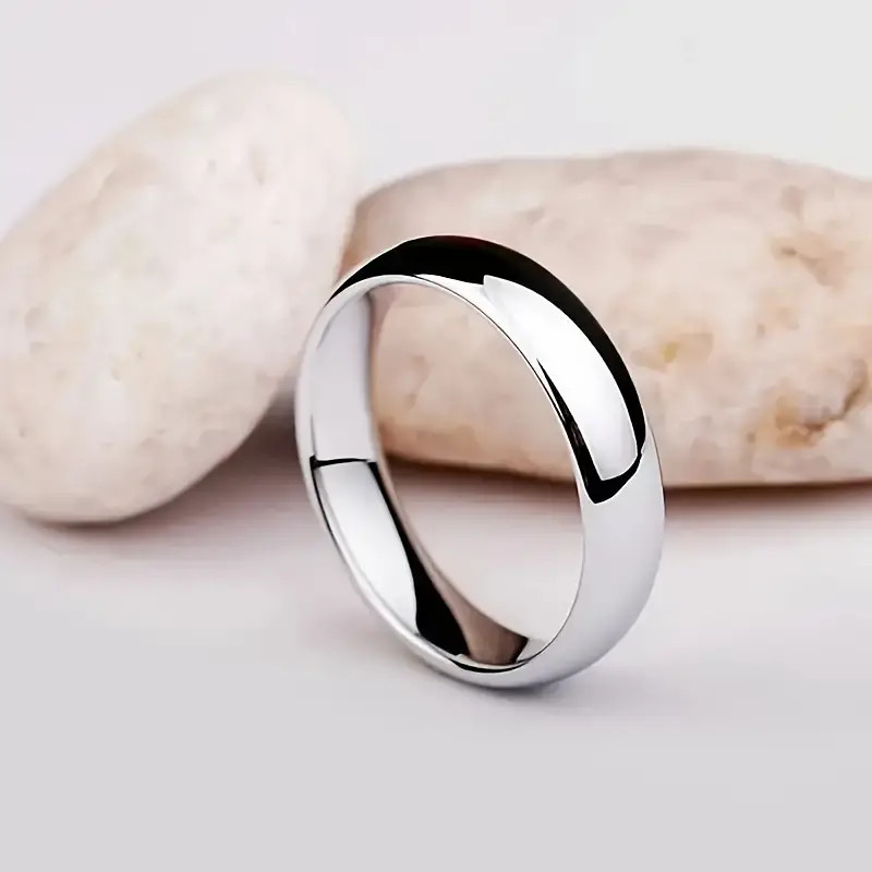Tungsten Carbide Silver Polished Plain Wedding Band Ring 2mm 3mm 4mm 6mm 8mm 10m