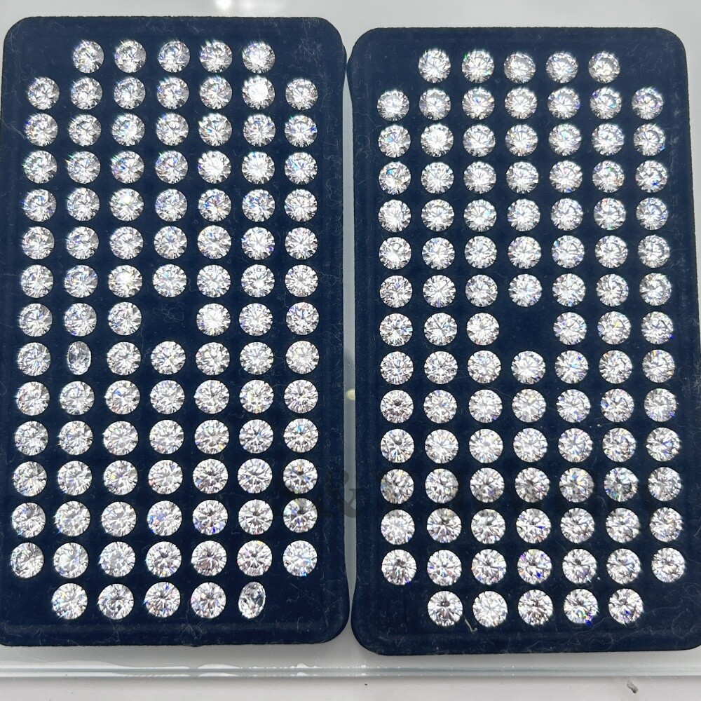 Round Cut White Black Factory Wholesale Bulk Supply 100pcs Loose Cubic Zirconia