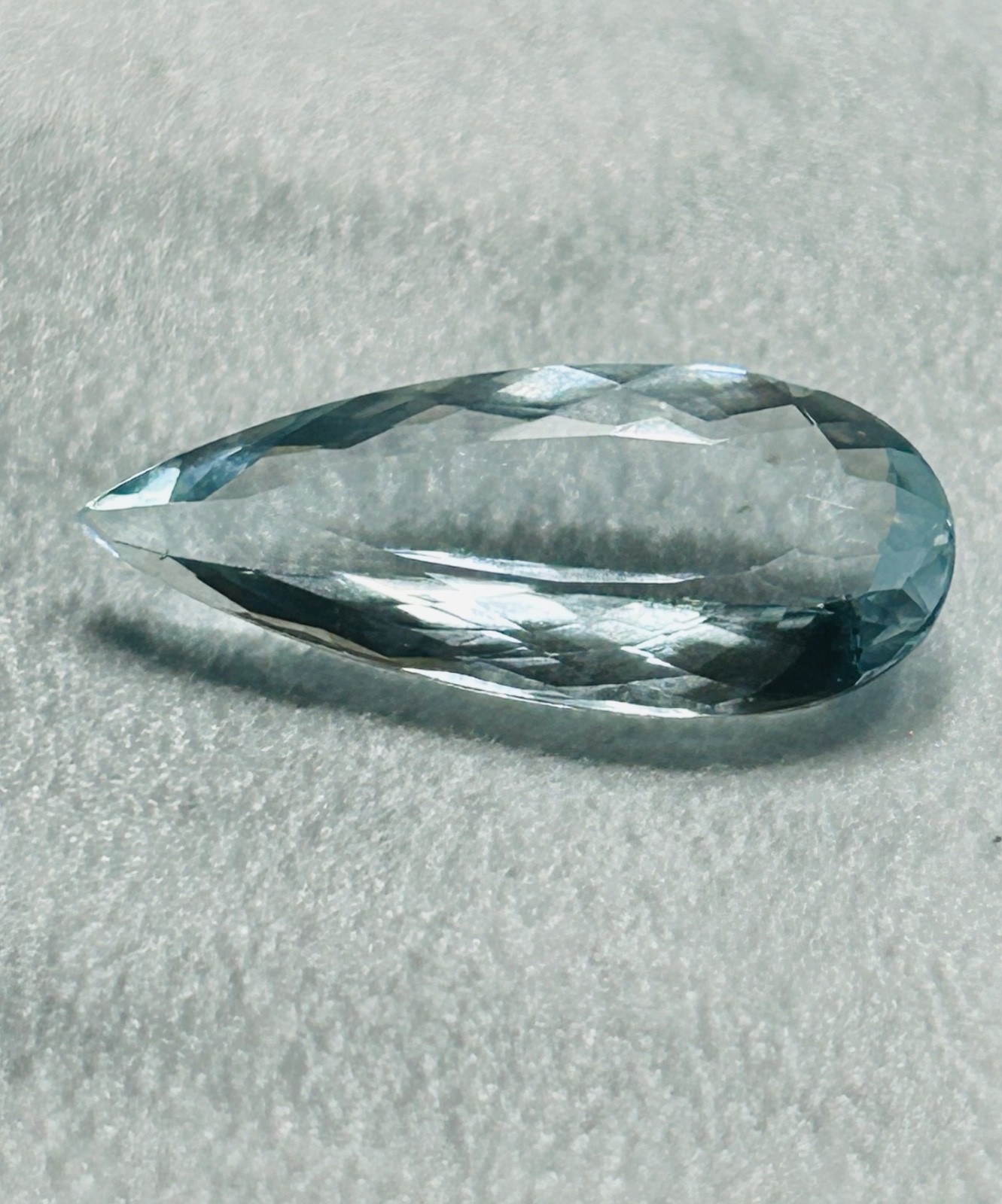 Very Light BLUE TOPAZ 12 CT Faceted Pear /Tear Drop Natural Gemstone 25 x 12 mm
