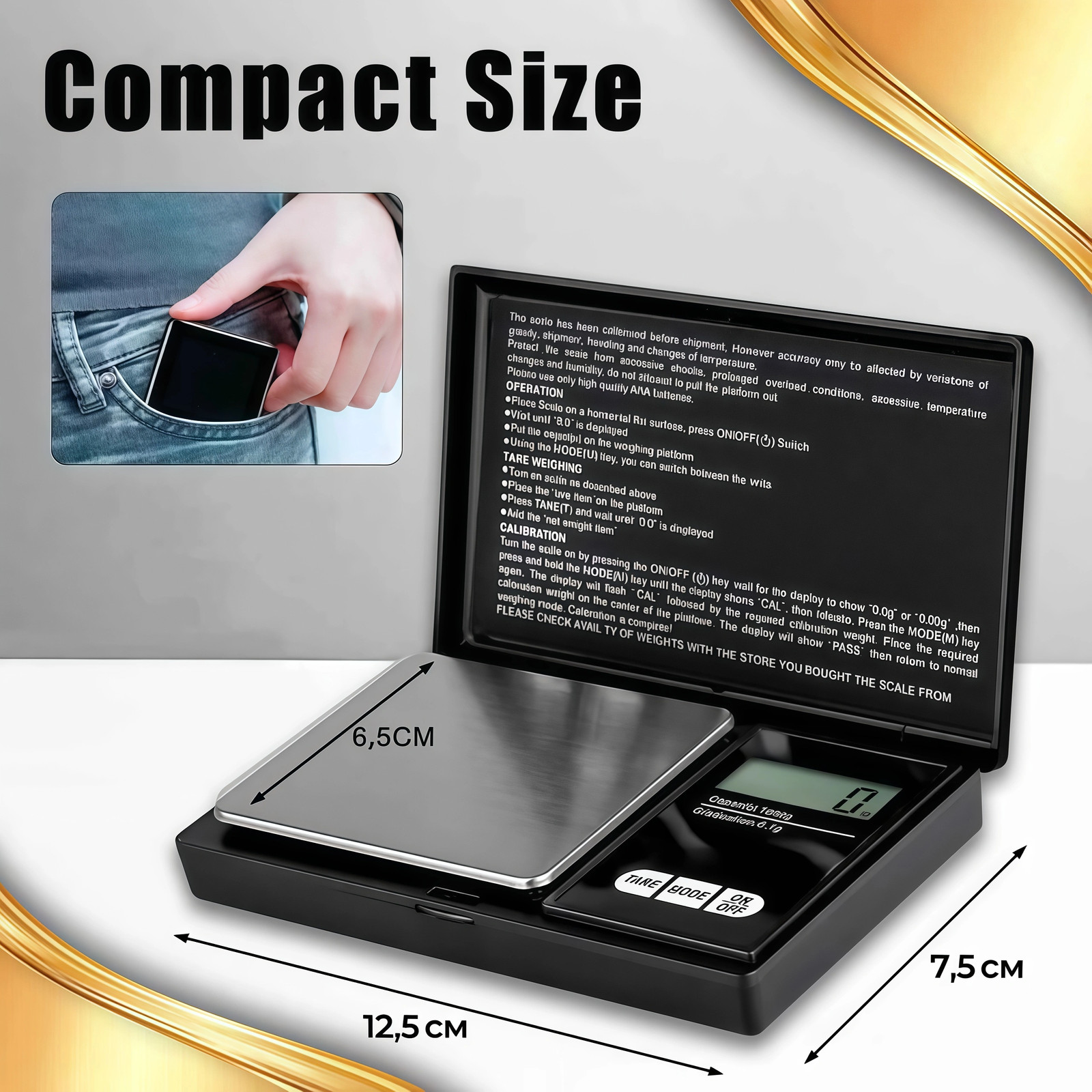 Digital Scale 1000g x 0.1g Jewelry Gold Silver Coin Gram Pocket Size Grain New
