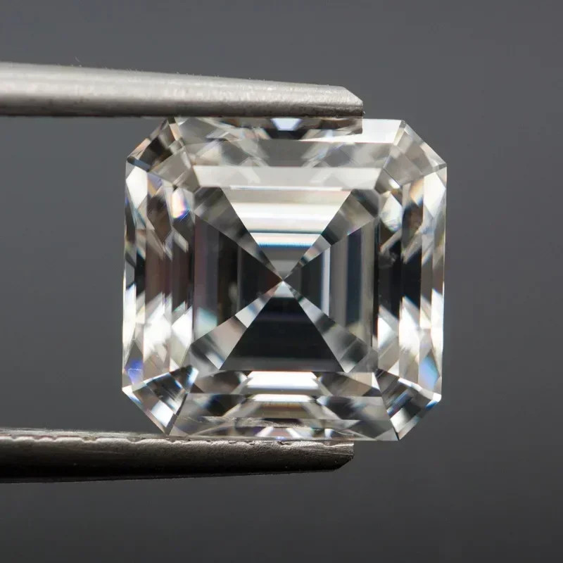 US Loose Moissanite Real Gem Stone GRA Certificate 0.1-10ct VVS1 D Asscher Cut