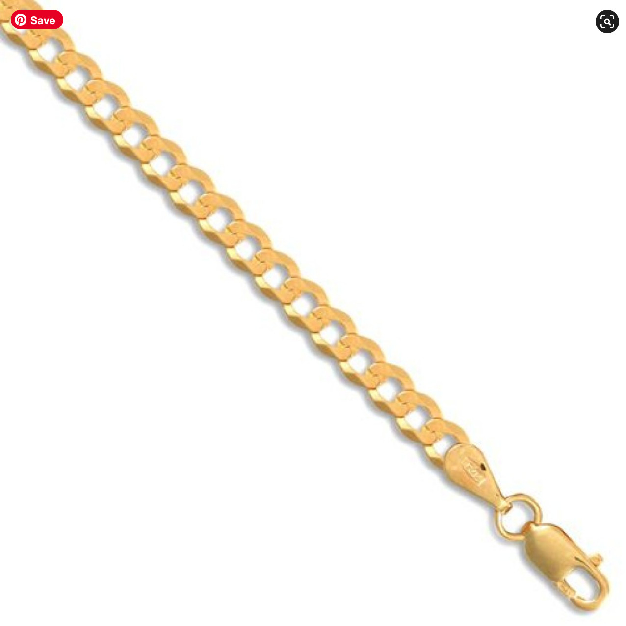 9ct Yellow Gold Flat Curb 3.6mm Width Neck Chain 16 Inches / 40cm (037A)