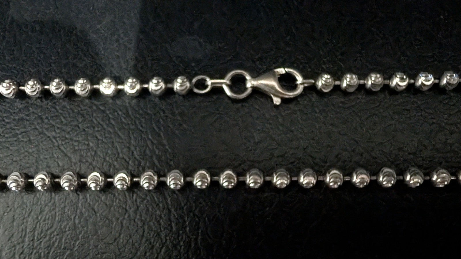Silver Metal Ball/Bead Chain Necklace with Spring Ring Clasp