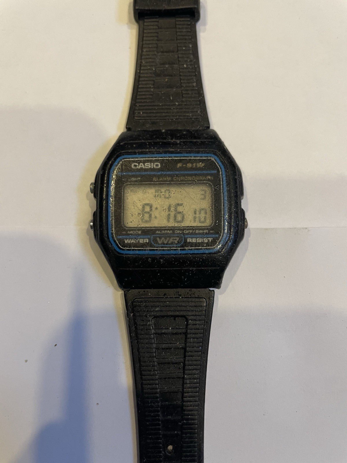 Casio F-91W Digital Quartz Watch Alarm Chronograph Black Resin Strap 34mm