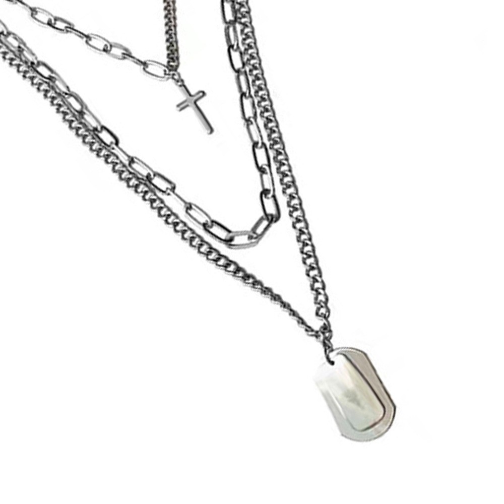 Exaggerated metal hip-hop style cross necklace
