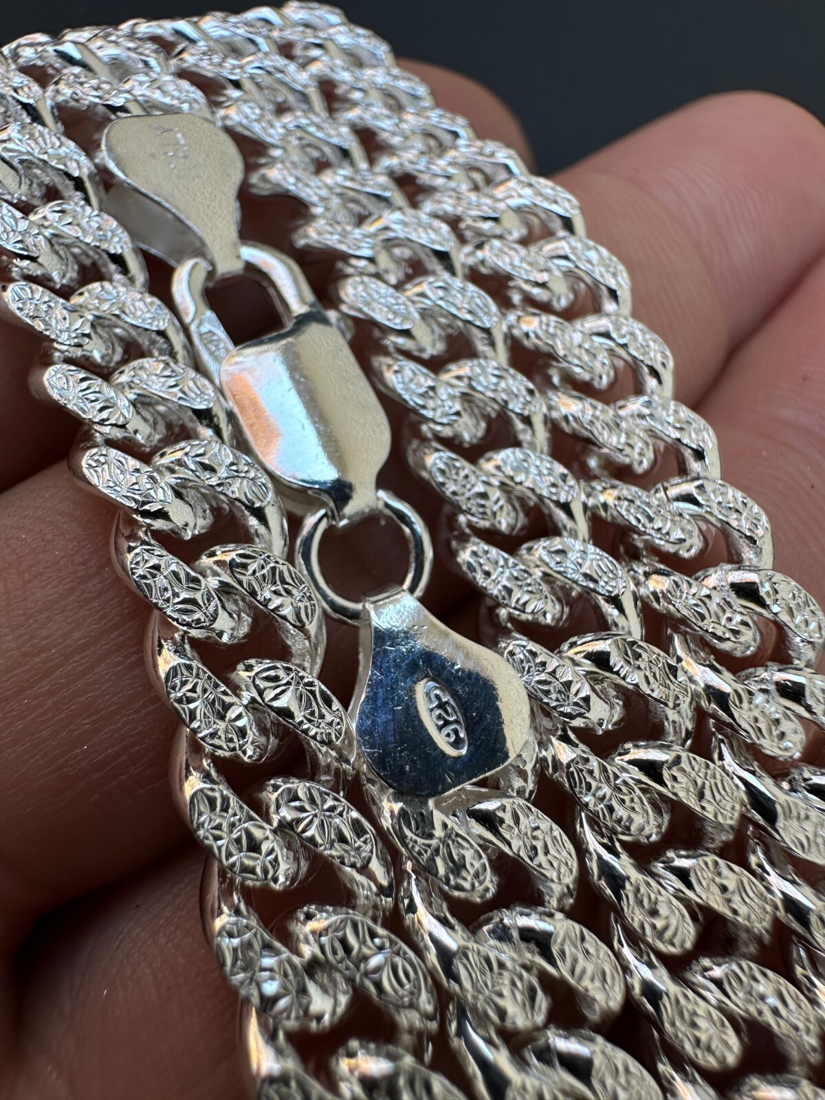 Miami Cuban Chain Diamond Cut Real 925 Sterling Silver Bracelet Necklace 3-7mm
