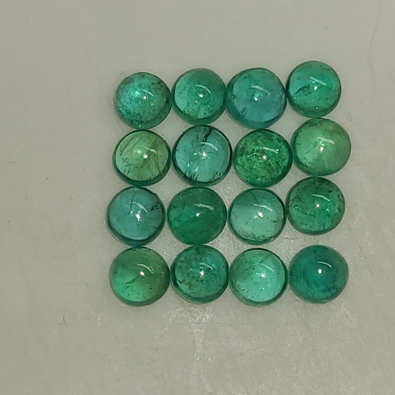 Natural Green Emerald 3mm, 4mm & 6mm Flat Back Round Cabochon Loose Gemstone(s)