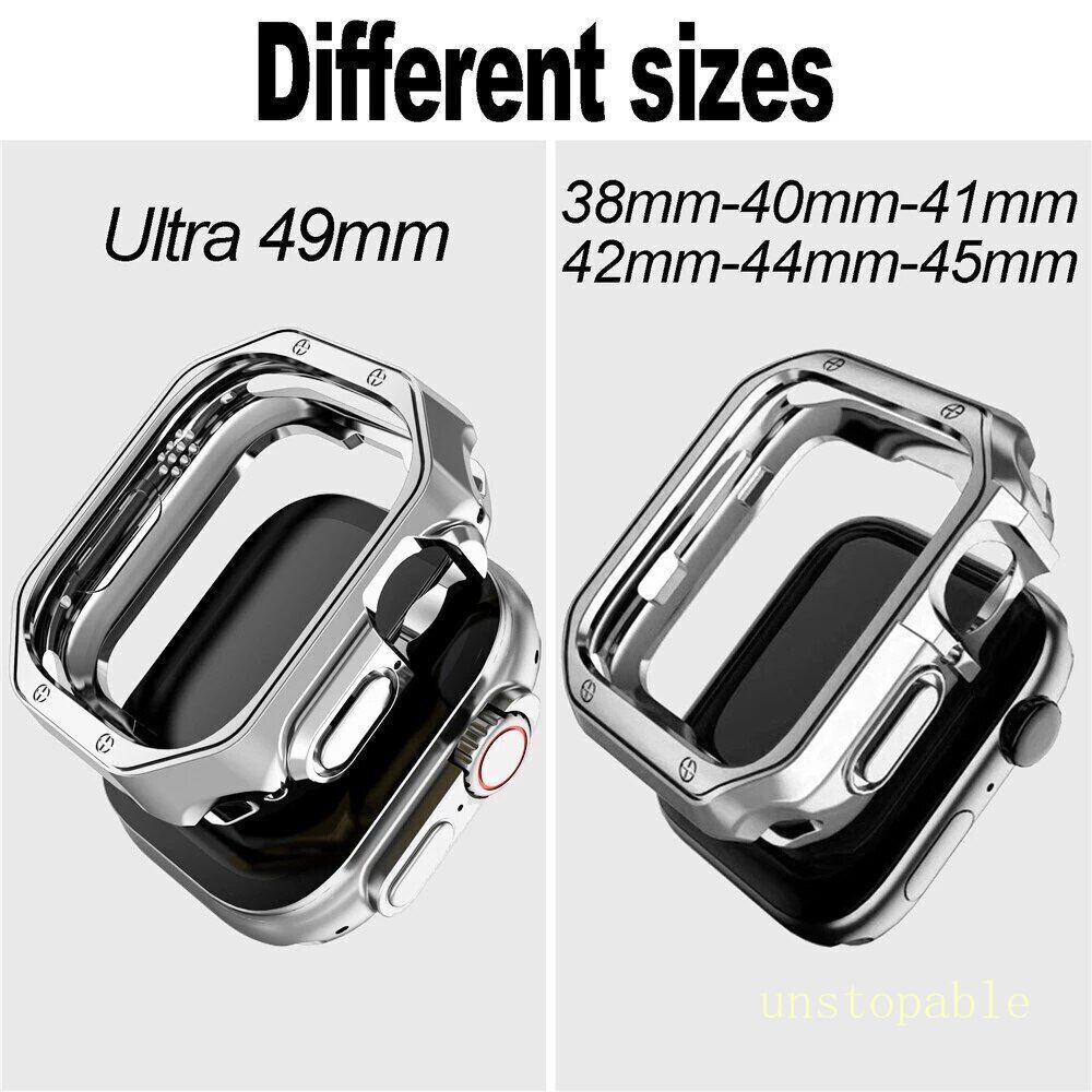 TPU Case Titanium Metal Band Strap For Apple Watch Ultra 2 49m 10 9 8 7 6 5 SE 2