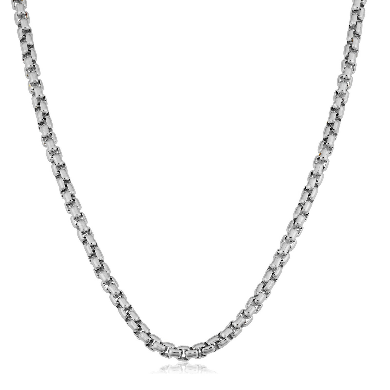 Verona Jewelers Sterling Silver 2.5MM Classic Italian Round Box Chain Necklace-