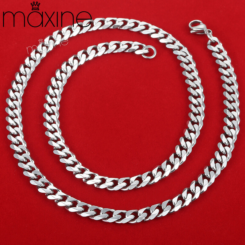 3/5/7/MM Stainless Steel Silver/Black/Gold Plated Cuban Curb Necklace Chain