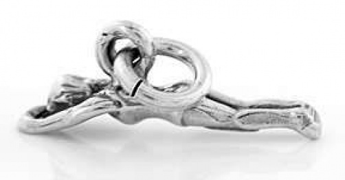 Sterling Silver Tiny 3D Female Swimmer Diver Charm or Pendant