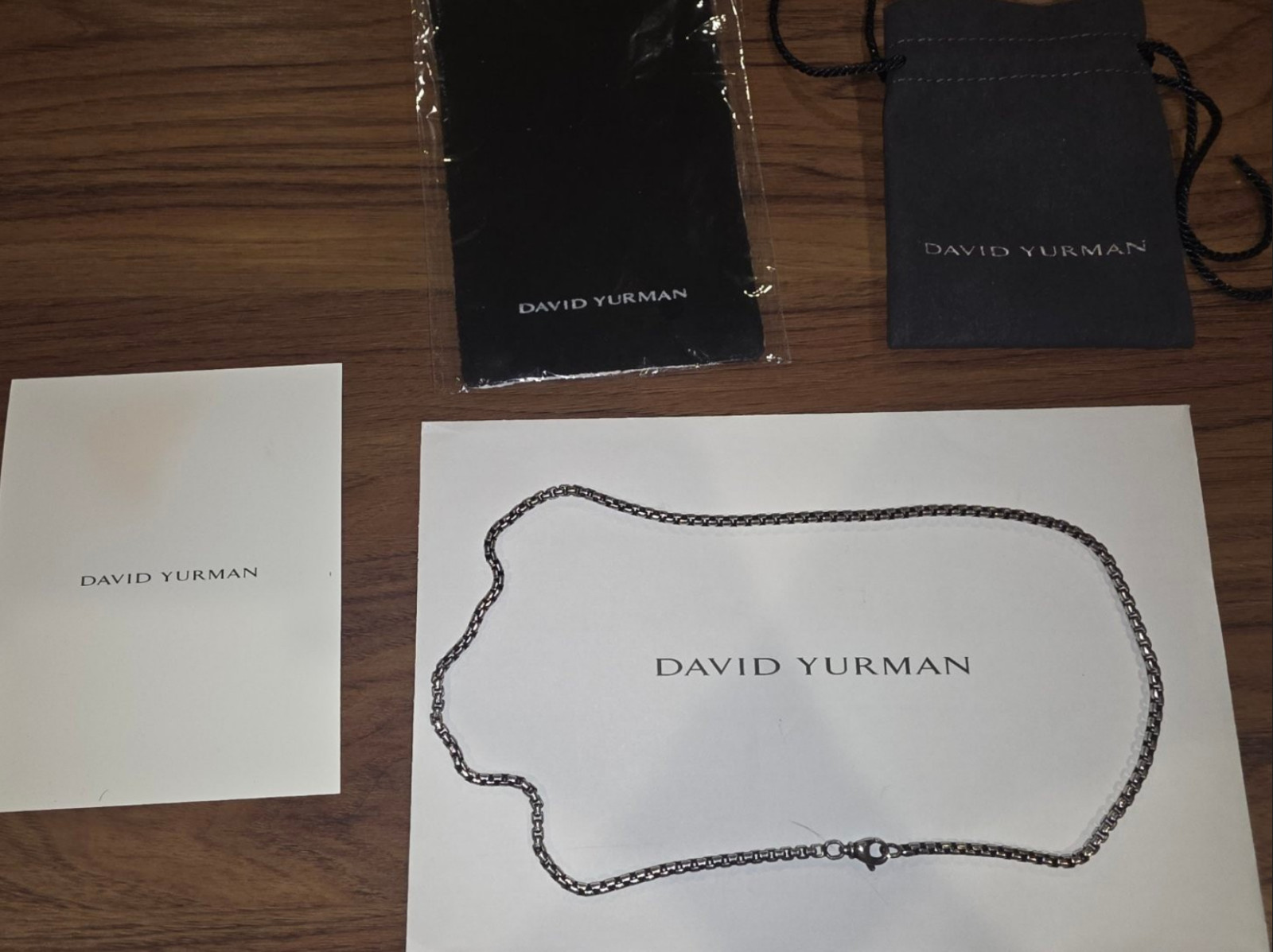 David Yurman 22inch Box Chain Necklace 925 Sterling Silver 2.7mm