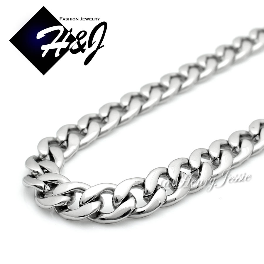 8.5″Men’s Women’s Stainless Steel 7mm Silver Cuban Curb Link Chain Bracelet
