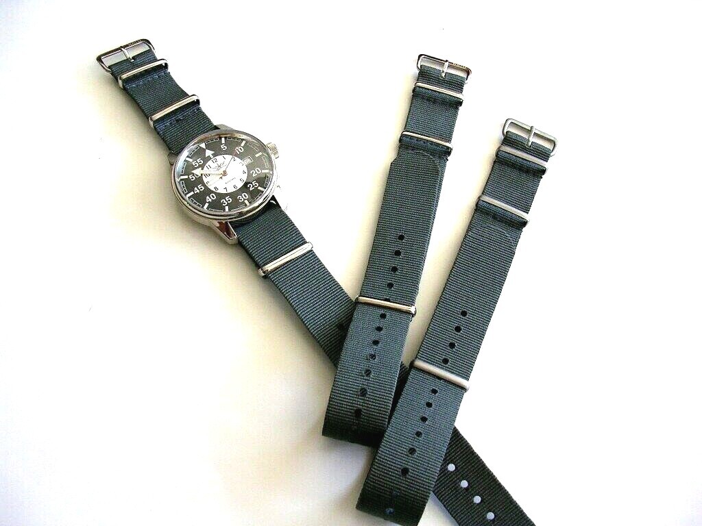 NATO G10 ® British Admiralty Grey prem Nylon watch band RAF strap Bond IW SUISSE