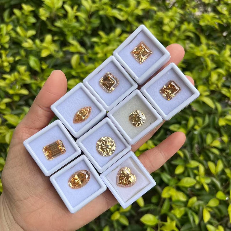 Champagne 0.5-3ct Multiple Shapes Moissanite Loose GRA VVS1 Wholesale Price