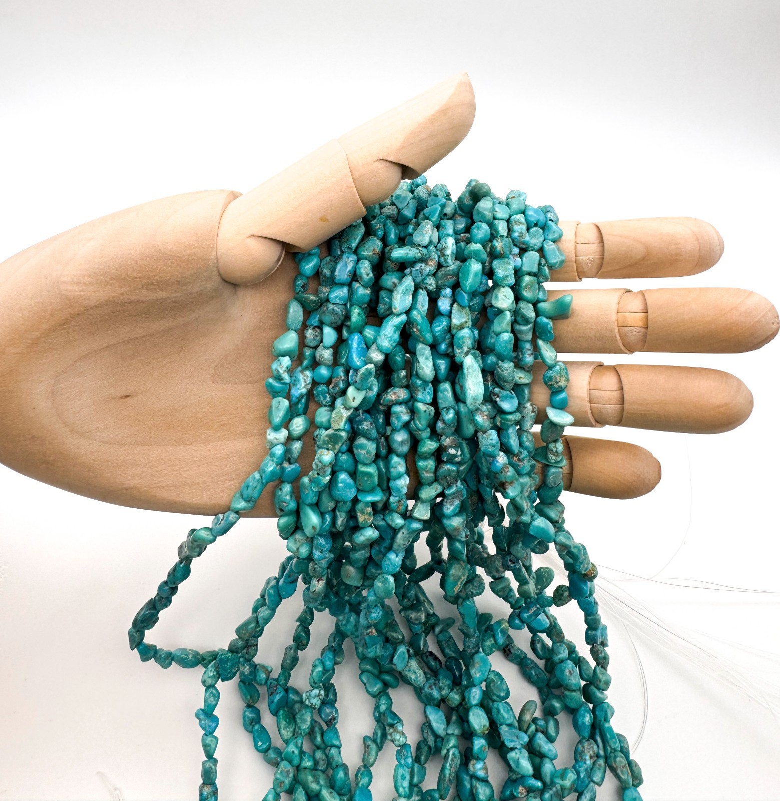 Genuine Arizona Turquoise Smooth Rough Rondelle Nugget Gemstone Beads PGS257