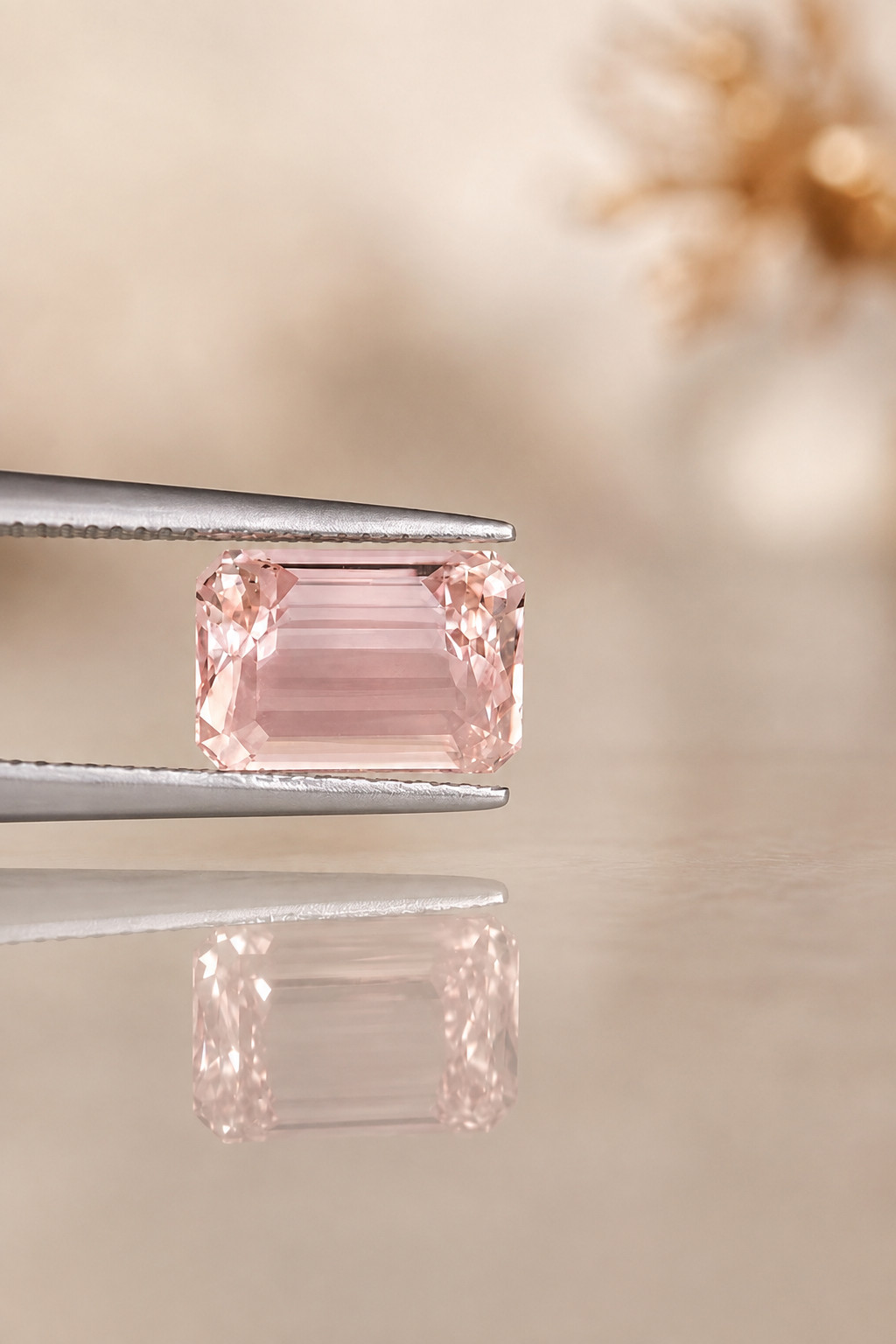 Pink Morganite Gemstone, 7x5mm Octagon Cut, 1.49 Carat Loose Gemstone