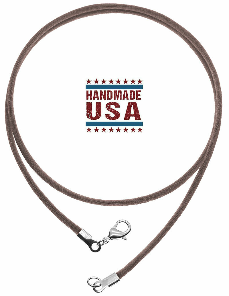 Brown Satin Silk Cord Necklace Silver/Gold Clasp 16″ 18″ 20″ 22″ 24″ 26″ 28″ 30″