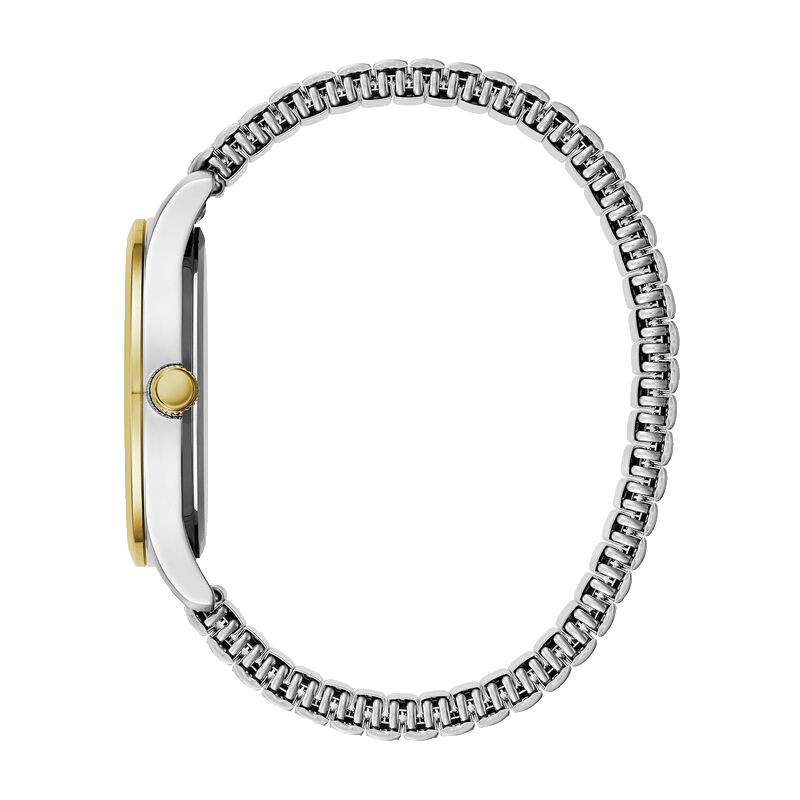 CARAVELLE BY BULOVA 45B147 WHITE DIAL GOLD SILVER EXPANSION BAND 40MM MENS WATCH