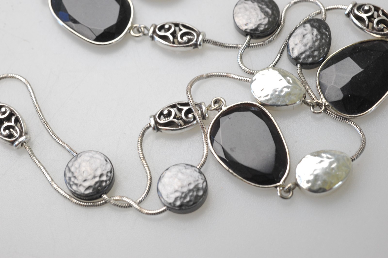 Brighton Necklace bracelet LOT Black Silver Classic * FLAWS See Description LF3