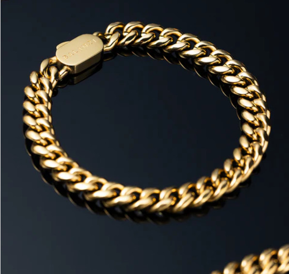 BALANZI 8mm Cuban Link Bracelet – 18K Gold PVD 8″