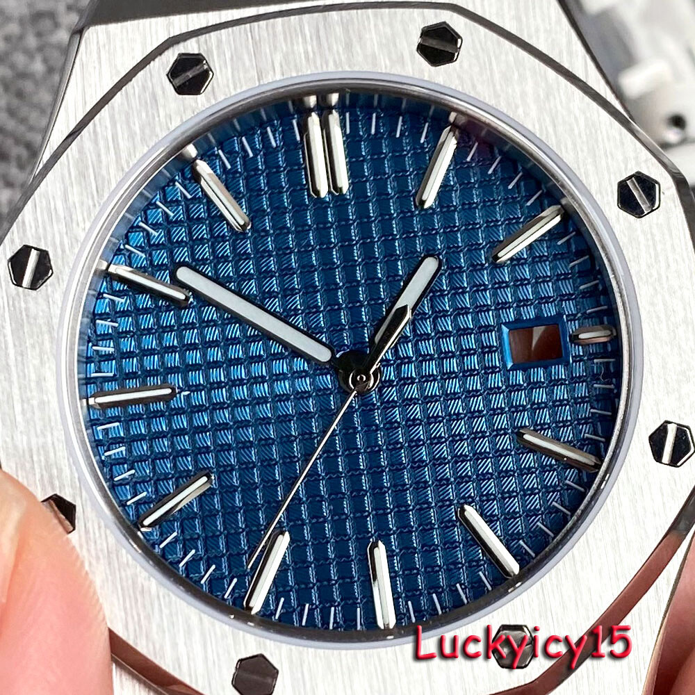 42mm Watch Case Bracelet For NH35 NH36 Automatic Black PVD Octagon Watch Case